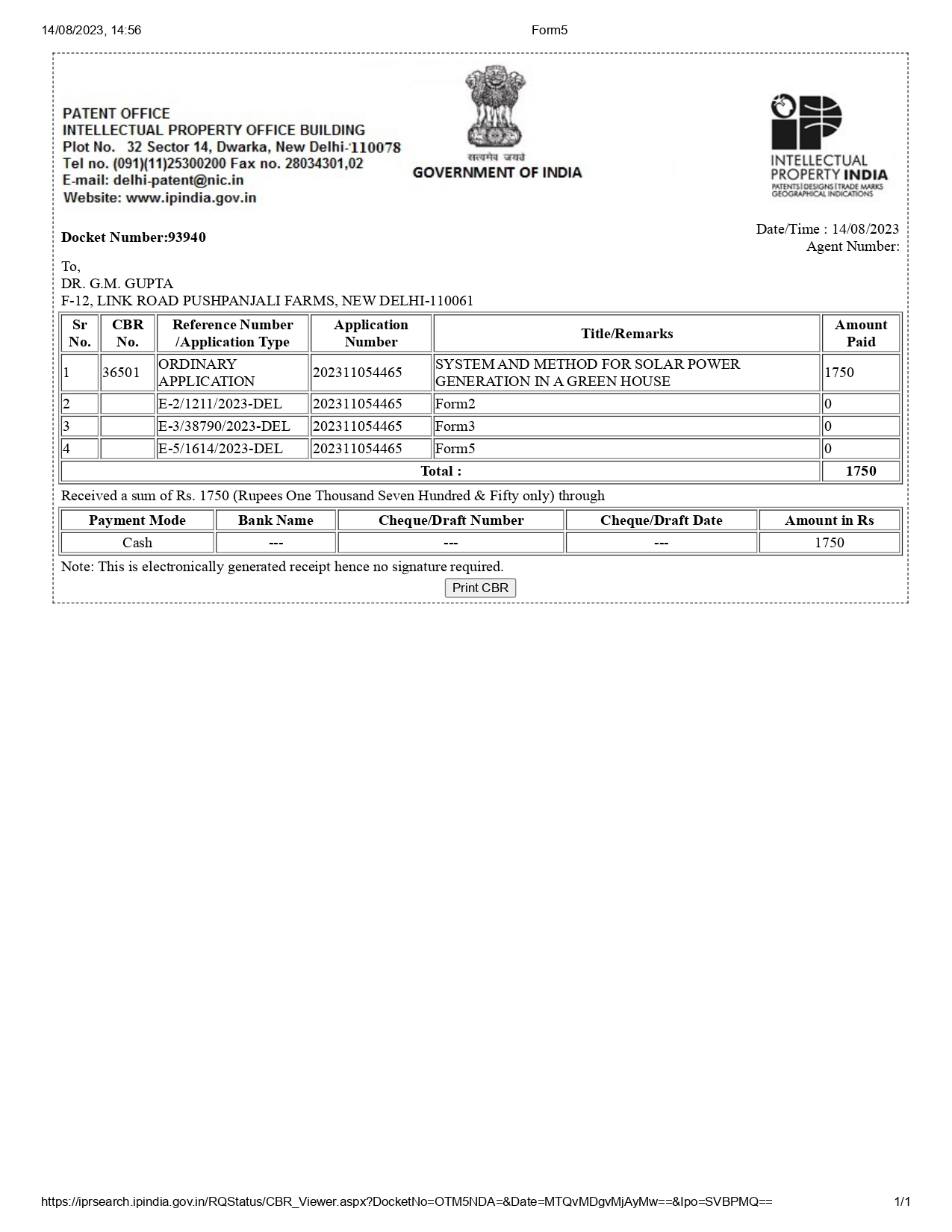 Patent Solar Greenhouse System